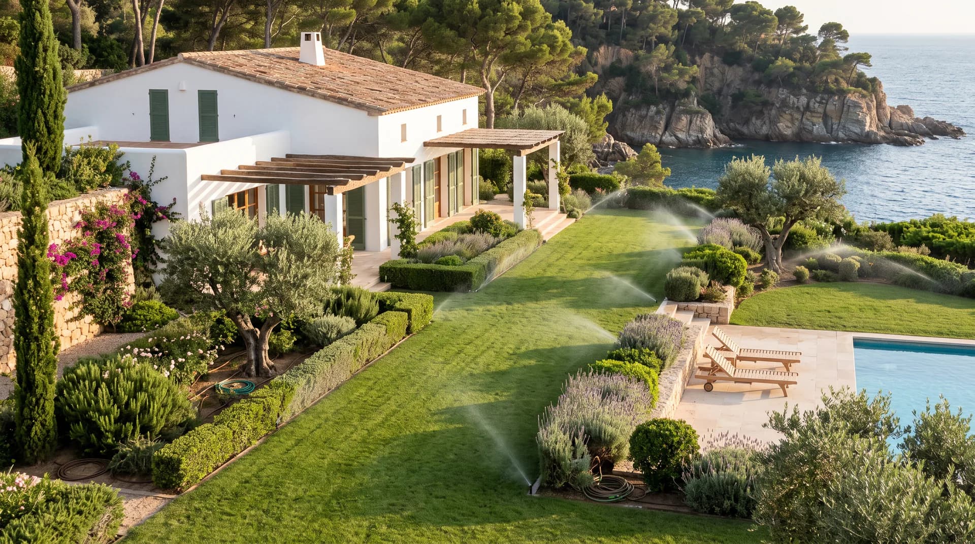 Jardín cuidado de una segunda residencia en la Costa Brava
